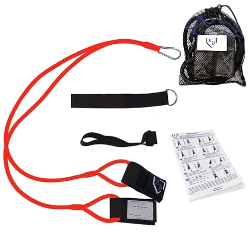BB Bands Baseball Softball Resistance Training Bands - Arm Strength Pitching Conditioning Equipment 3 Strengths (Youth Adult Heavy) 7 Colors Includes Anchor Strap Door Mount Bag Workout Guide