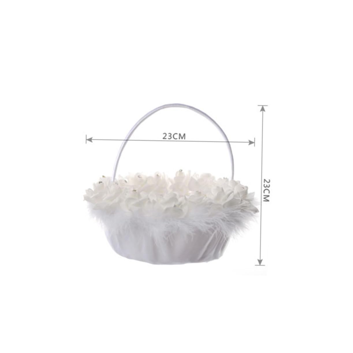 Hochzeitsblumenkorb Hl-5620-bs 2 Stück Gewebe Weiß für Hochzeitsfeier | Blumenmädchenkörbchen für Hochzeiten, Abschlussatmosphäre, Brautkorb als Partydeko
