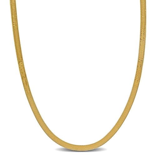 Abbie+Cleo Women's Herringbone Chain Necklace - Italian 925 Sterling Silver,