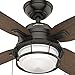 Hunter 52 inch Outdoor or Indoor Ceiling Fan with LED Light and Pull Chain - Bronze Rustic Ceiling Fan, Standard Mount, 4 Blades, For Patio, Porch, Garage, or Living Room - Ocala 59214, Noble Bronze