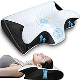2 en 1 Almohada Cervical para Cuello,Almohada Ortopédica Ergonómica de Espuma Viscoelástica,para el Dolor Cuello y...
