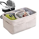 Genérico Cesto para Pañales | Bolso Grande Portátil De Pana | Cesta De Almacenamiento Con Asa | Unisex para Hogar Dormitorio Baño Sofá Maletero Viajes