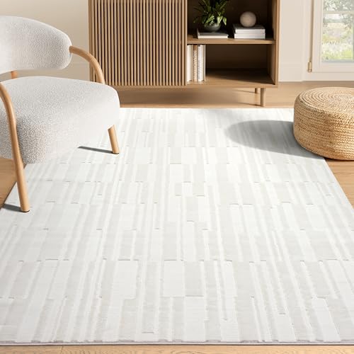Tapete Abani Cream 8' x 10' Diseño Lineal Texturizado miniatura 1