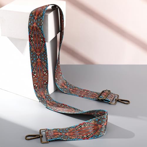 Image of Flower Purse Strap Replacement Embroidery Crossbody Shoulder Strap for Handbag Canvas Purse Extender Accessories