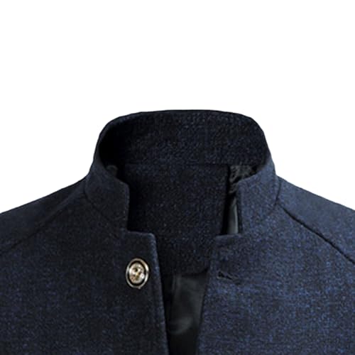 Mens Stand Collar Blazer Coats Casual Solid Slim Fit Suit Jackets Button Lightweight Sport Suit Coats3