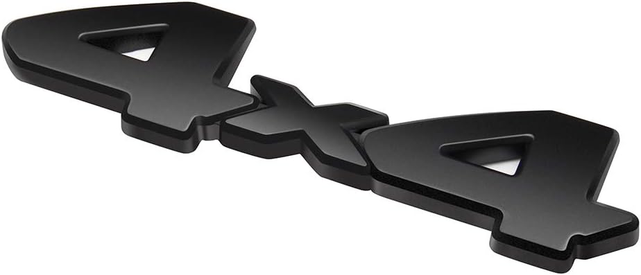 3D Full Coverage 4x4 Blackout Emblem Overlay Compatible with Toyota Tundra 2014-2021, Tacoma 2012-2021, 4Runner 2013-2020 4 x 4 Badge Cover Symbol Decal for All Pickup SUV Truck Models (Black)