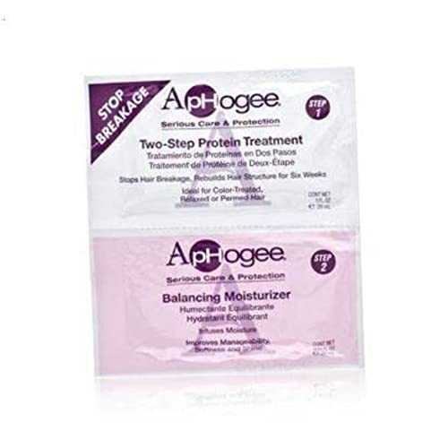 ApHogee Stop Breakage on Chemically Treated or Damaged Hair 2 Packet Set Includes: 1.0 oz Two-Step Protein Treatment + 0.75 oz Balancing Moisturizer