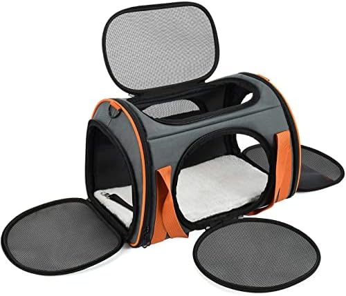 Trasportino Per Cani E Gatti Pieghevole - Morbido, Traspirante, 44x28x25cm - Foto 3