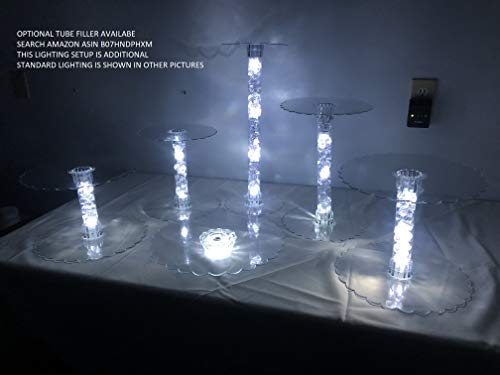 Multi Tier Wedding Cake Stand with LED Lights and Optional Water Fountain (6 Tier Stand, Without Fountain)