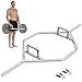 COSTWAY Olympic Hex Bar, 56" Steel Deadlift Trap Bars with Folding Knurled Handles, Weights Lifting Barbell Bar for Farmers Walk, Shoulder Exercises, Squats (Silver)