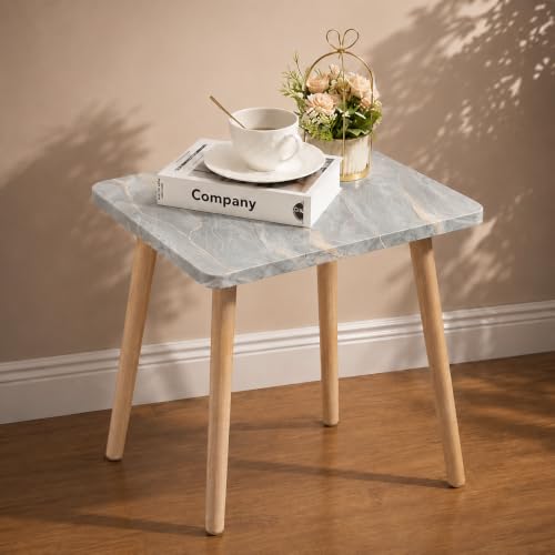 Image of Coffee Table for Living Room, Modern Wooden Center Table with Sturdy Legs, Compact Accent Table for Home & Office (Grey)