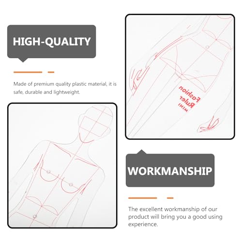 Wakauto Conjunto de réguas de modelo de desenho moderno, design de padrões humanóides de costura fem