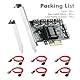 Binardat PCIE X4 zu SATA Karte 6 Port, 6Gbps SATA 3.0 Controller, inkl. 6 SATA Kabel und Low Profile Halterung, für Windows 10/11