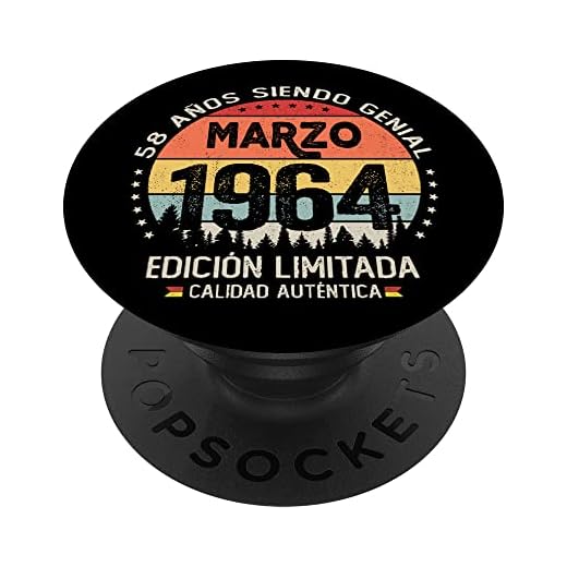 Regalo 58 años Cumpleaños Hombre Mujer - Marzo 1964 PopSockets PopGrip Intercambiable