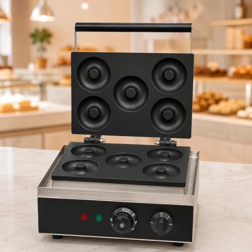 Image of Donut Waffle Machine, Commercial Electric Waffle Maker Machine, Professional Donut Waffle Baker for Cafe Bakery Restaurant
