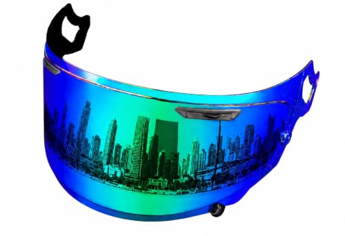 Image of PSLER Shatterproof Helmet Visor for Regent-X Corsair-X QuantumX,Color Green | Impact-Resistant ,UV400 Protection, Motorcycle Tinted Face Shield Replacement for Regent X Corsair-X Quantum-X Signet-X