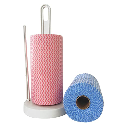 Image of Reusable Cleaning Cloths Disposable Cleaning Cloth Dish Cloth Dish Towels Dish Rags All Purpose Cloths on 2 Rolls Blue&Red -200 pieces