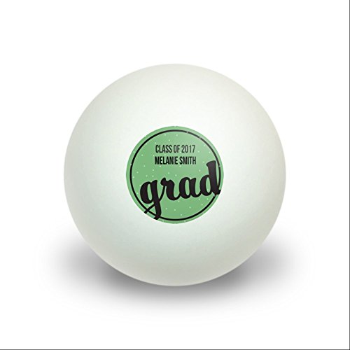 Graphics and More Personalized Custom Graduation Graduate Green Celebration Novelty Table Tennis Ping Pong Ball 3 Pack