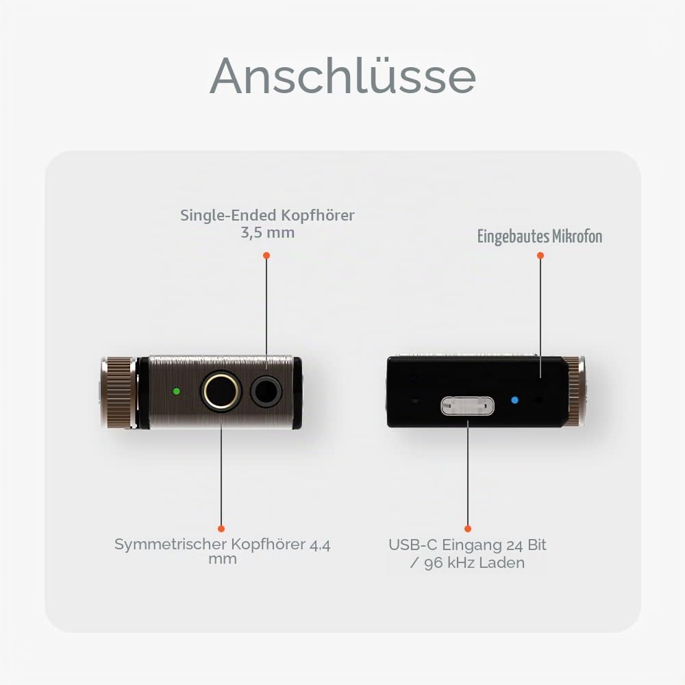 iFi GO blu Tragbarer Bluetooth 5.1 DAC & Kopfhörer Amp | aptX Adaptive, LDAC, 4,4mm & 3,5mm Ausgänge, Hi-Res Audio, kompakte kabellose Klangverbesserung