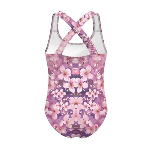 Image of Girls One Piece Swimsuits Teens Sleeveless Back Cross Strap Bathing Suit Kids Quick Dry Cute Beach Swimwear(5-14)