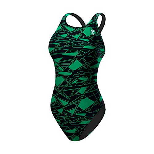 TYR Womens Mantova Maxfit Swimsuit, Green, 26