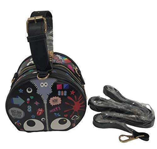 Imported Premium Stylish Round Handbag for Girls/Women (Black)