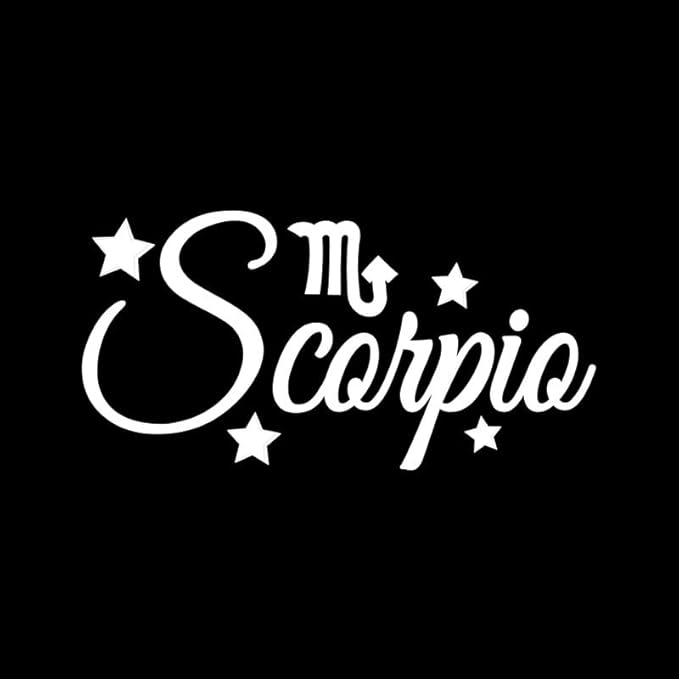 Scorpio Zodiac Sign Stars NOK Decal Vinyl Sticker |Cars Trucks Walls Laptop| White |5.5 x 3.0 in|NOK1791