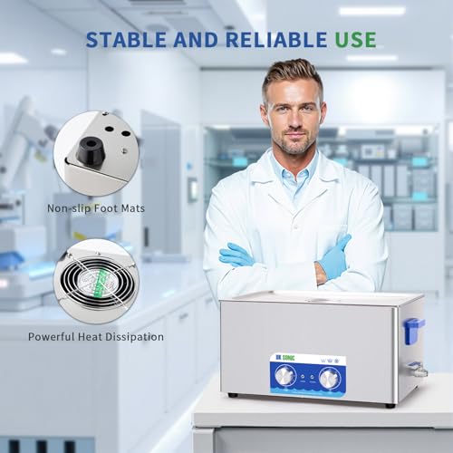 Image of DK SONIC Ultrasonic Cleaner,22L 480W Sonic Cleaner with Heater&Mechanical Timer,Ultrasonic Carburetor Cleaner for Cleaning Gun,Engine,Carburetors,Chains(Include Basket)