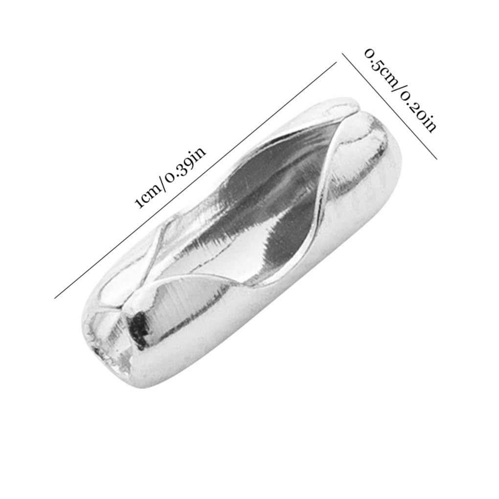 10 zestawów 50 sztuk kulkowych łańcuszków łączących zapięcie gładka średnica 4,5/5 mm ręcznie robione bransoletki akcesoria jubilerskie 5 mm, srebrne