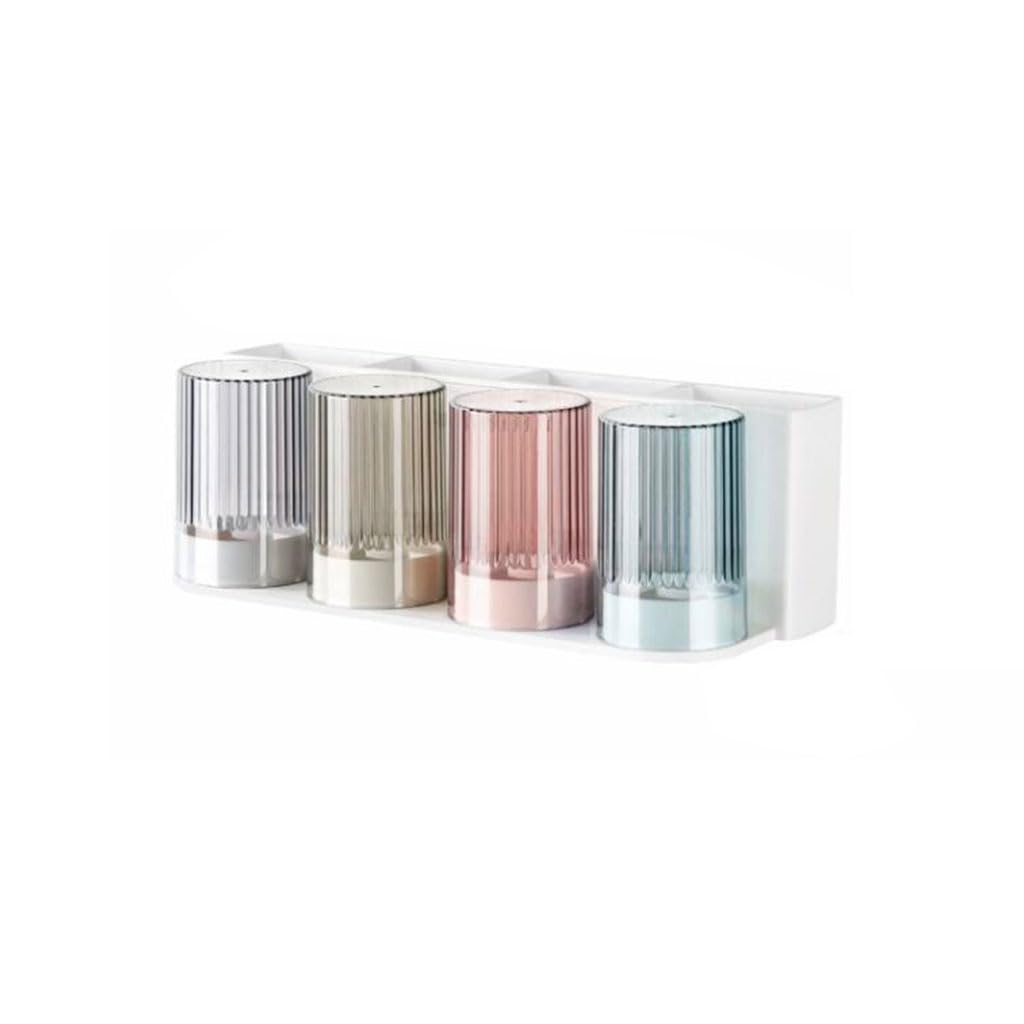 Set portaspazzolino in plastica Montato a Parete, Dispenser per Tazze per collutorio Domestico, di Grande capacità, Organizer per Il Bagno