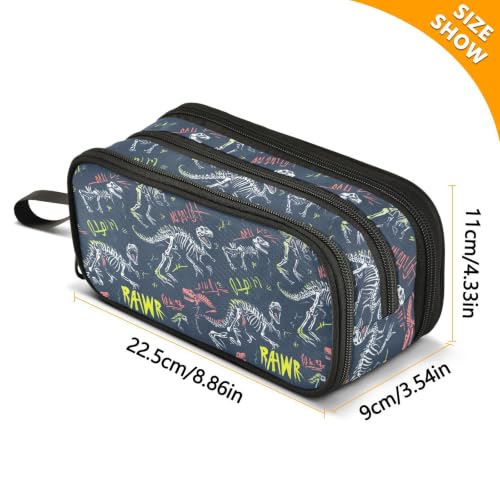 Image of Pencil Case Large Pen Bag with Zipper Dinosaur Fossil