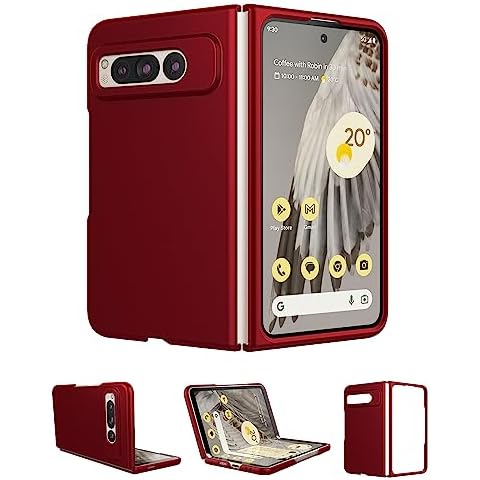 Foluu Case for Google Pixel Fold 2023, Ultra Thin Slim Fit Matte PC with Non-Slip Grip Full Protection Protective Cover for Google Pixel Fold 2023 (Red) Cover