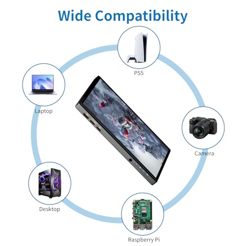 Image of 7 inch Portable Monitor Touchscreen,Mini 1080P 60Hz,Small USB C HDMI Monitor with HDMI to USB C Adapter