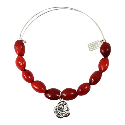 Image of EVELYN BROOKS Adjustable Bangle Bracelet (Multiple Charm Styles) for Women-w /Meaningful Good Luck Seed Beads - Handmade Jewelry | Great Gifts for Teen Girl Gifts & Great Addition to Girls Jewelry