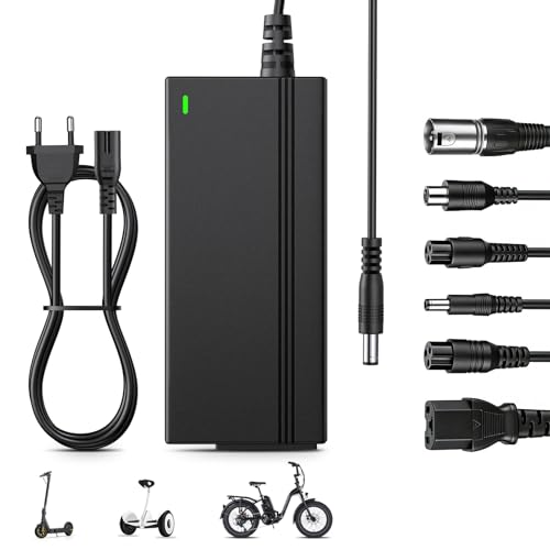 ZIMAOER 42V 2A E Scooter Ladegerät mit 6 Anschlüssen 36V Ladegeräte für Scooter Universal Hoverboard Ladekabel für Xiaomi M365/Pro/1S/Pro2 Ninebot ES1/ES2/ES3/ES4 Elektrofahrräder Akkuladung