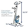 XTERRA Fitness FB150 Folding Exercise Bike, Silver, 31.5L x 18W x 45.3H in.