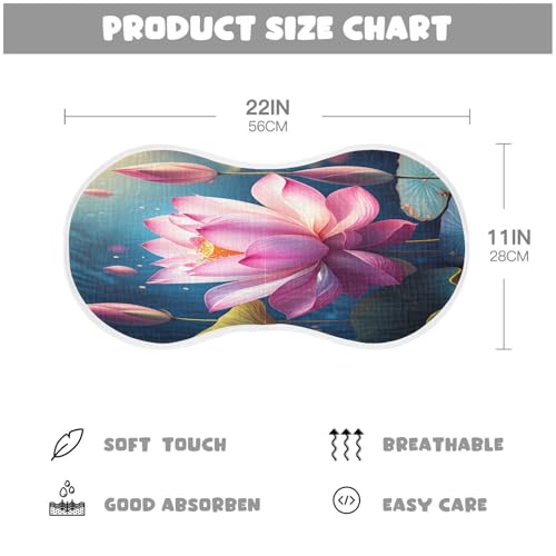 J JOYSAY Flower Leaf Teal Blue Baby Burp Cloths for Boys Girls Large 22''x11'' Cotton 4 Layer Milk Spit Up Rags for Babies Newborn one sizex12
