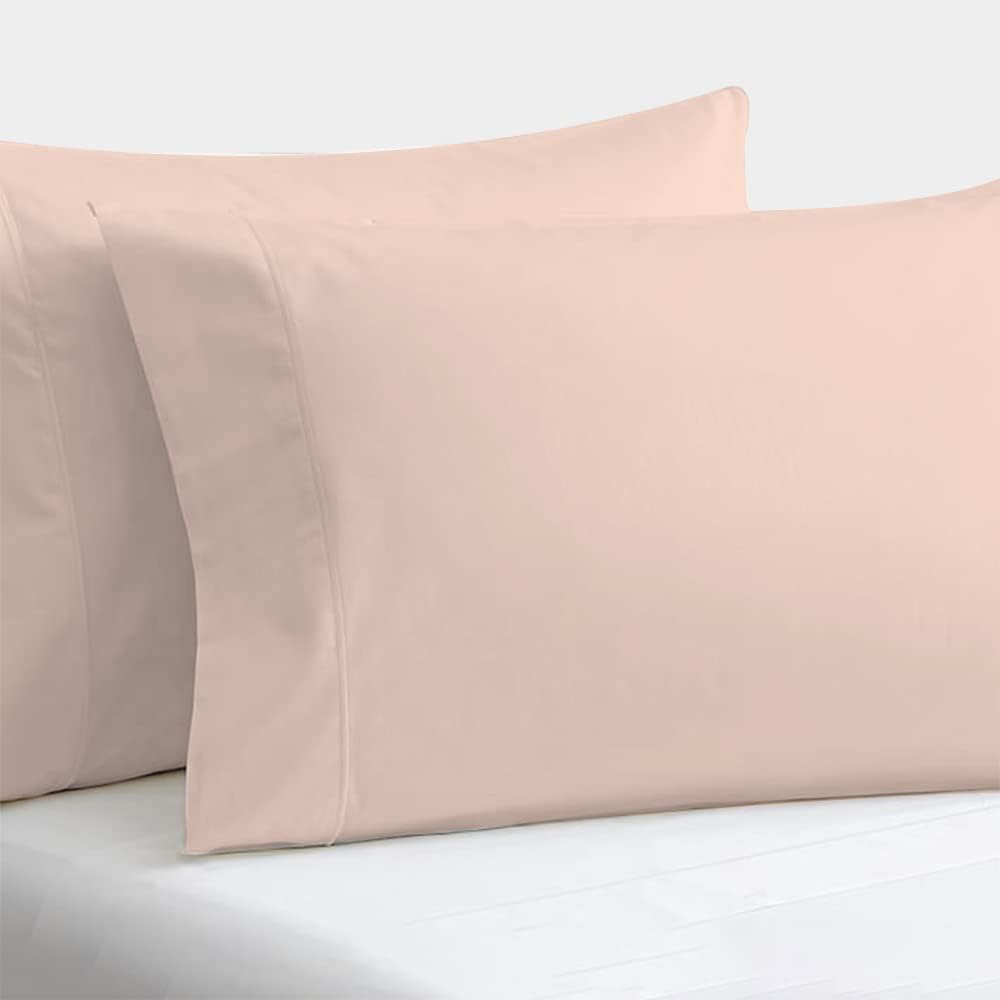 Charlotte Home Collection 1000 Thread Count 100% Egyptian Cotton King Size Pillow Cases, Set of 2 Long-Staple Pure Natural Hotel Quality Premium, Comfortable & Breathable Blush Covers Pc Pillowcase