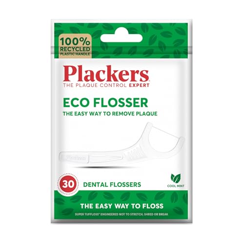 Plackers Eco Flossers Dental flossers the Easy Way to Floss Folding-Out Toothpick Recycled Plastic Handle
