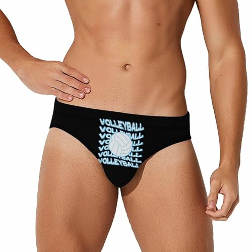 Love Volleyball Balls Men's Swimsuit Bikini Briefs Swim Underwear Stretchy Swimwear
