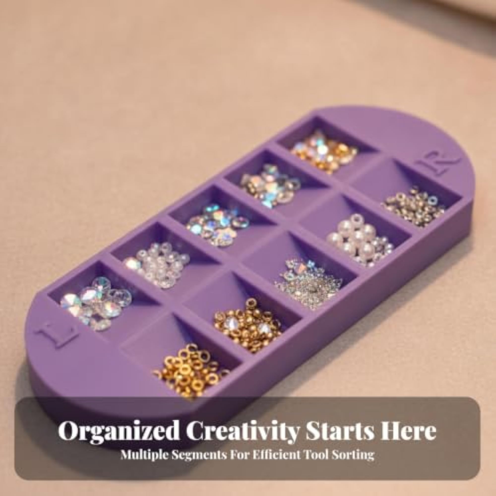 10-Compartment Nail Display Tray, Pink