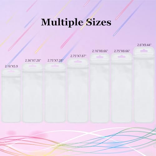 Image of 100 Pcs Pen Packaging Bags for Small Business,Plastic Beadable Pens Packaging Resealable Pouch Clear Bag for Beaded Pens, Zipper Storage Bags for Packaging Lipgloss, Jewelry, Cosmetic 2.16 inch X 8.6 inch