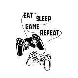 Game Room Decor Gamer Wall Sticker Gaming Controller Joystick Wall Decals Removable Video Games Wall Stickers Game Boy Wall Art for Kids Men Bedroom Playroom Decoration Gaming Room Décor Black&White