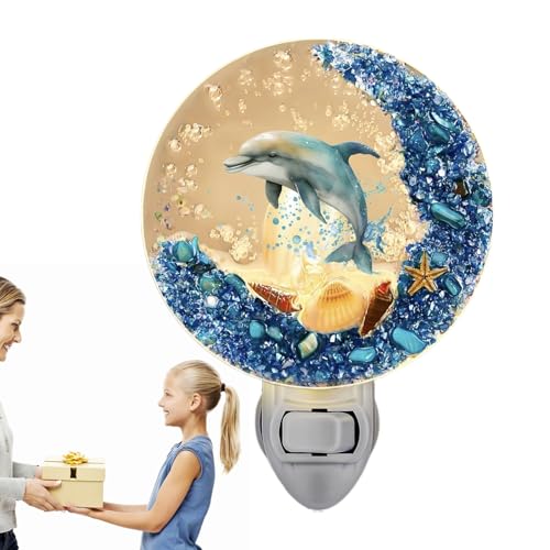 HUNYA Enchufe la luz del océano | Lámpara LED de Pared con Enchufe de Tortuga Marina Azul,Luz náutica del mar del océano, Luces nocturnas Lindas Vintage Que se enchufan en la Pared, Luces nocturnas