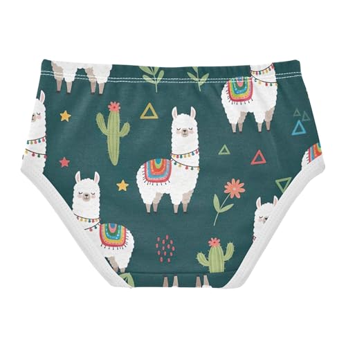 Cute White Llamas Colorful Green Girls Underwear Toddlers 2t Cotton Cute Panties Girl Flower Briefs Girls Undies2