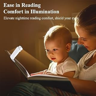 Alyvisun Luce da Lettura, 3 Modalità di Colore e 5 Livelli di Luminosità Regolabili, [Funzione Timer e Ricaricabile via USB], Lampada da Libro con Clip, Autonomia 80 ore (bianco)