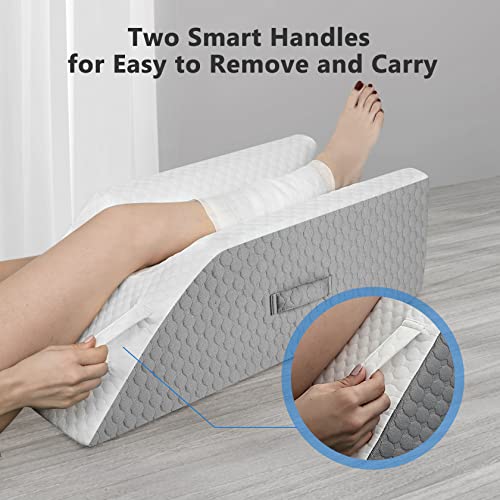 Forias Single Leg Elevation Pillow For After Surgery Memory Foam Leg Pillow For Sleeping With Dual Handles Non-Slip Leg Knee Support And Elevation Pillow For Ankle Injury Foot Rest Leg Swelling #TOP5