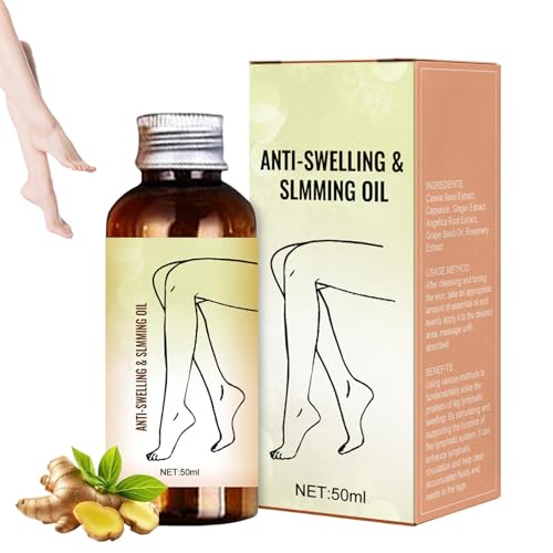 Aceites de masaje de jengibre, aceites reafirmantes para masaje corporal, aceite antihinchazón y adelgazante, reduce la hinchazón de piernas de forma natural para mujeres y hombres