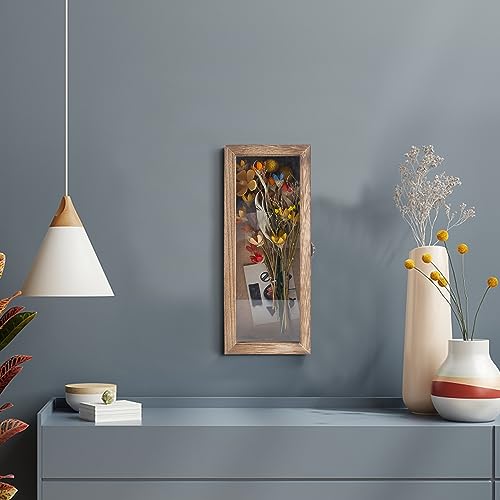 GraduatePro Shadow Box 5x12.5 Brown Frame with Glass Deep Picture Wedding Bouquet Flowers Memorabilia Medals Photos Memory for Keepsakes - Image 2