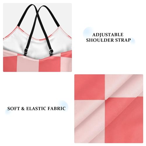Image of Black and White Chess Girls One Piece Swimsuits Board Marble Tile Sport Halter Swimwear Beach Bathing Suit 3T